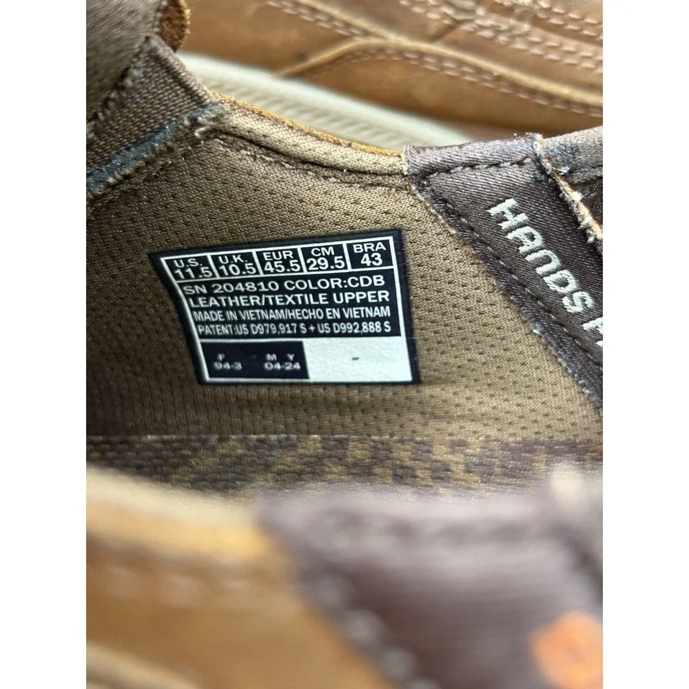 Skechers Respected Elgin Shoes Men’s 11.5 Brown Leather Hands Free Memory Foam